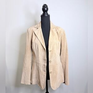Preston & York Leather Tan Button Up Women's Jacket